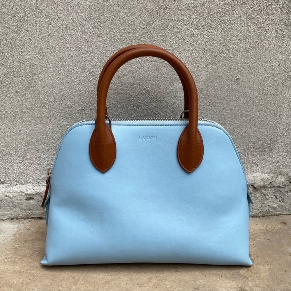 Like New Lanvin small baby blue Nappa leather handbag